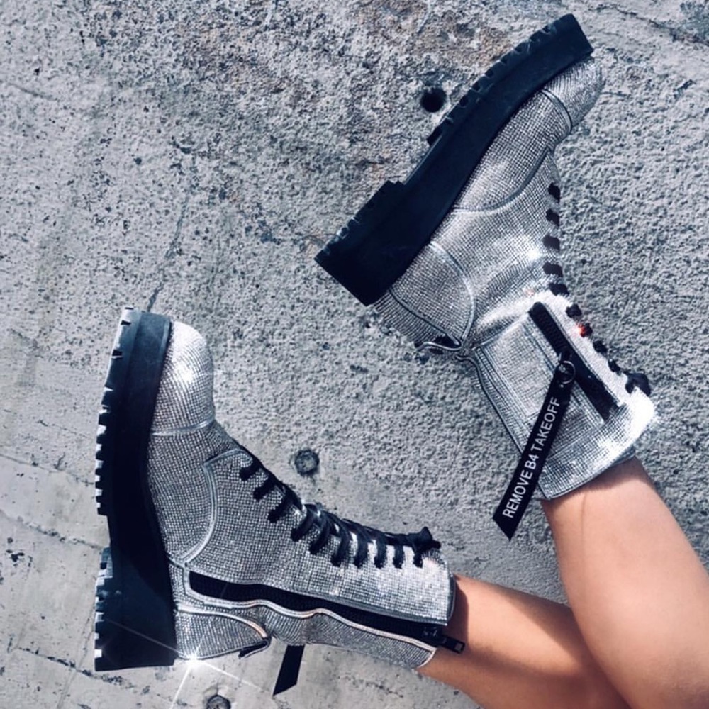 dolls kill x poster girl billionaire bling boots